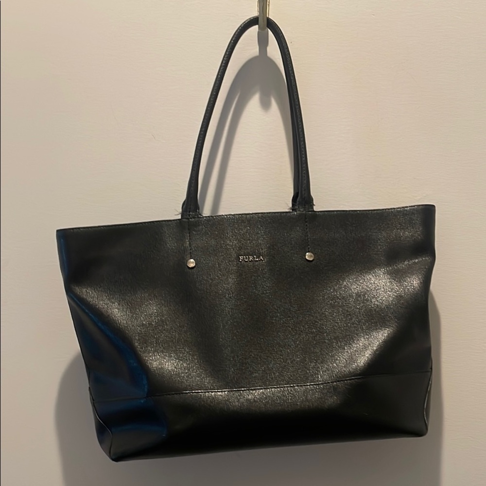 Furla Black Classic Leather Tote
